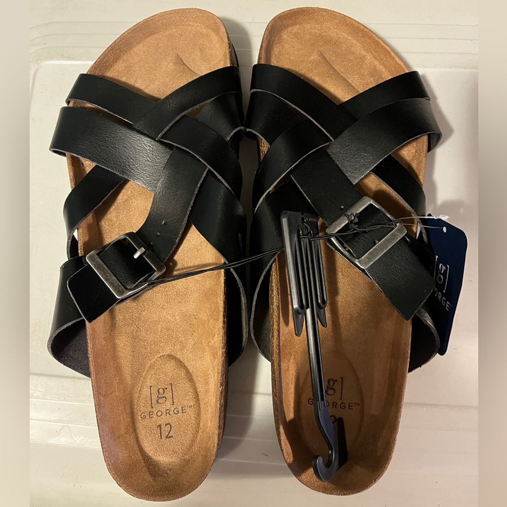 George Men’s Crossband Slide Sandals